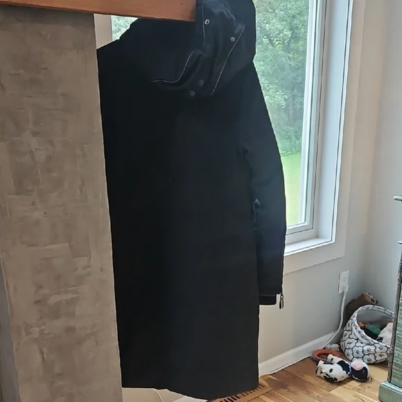 Women's Black Parka with Faux Fur Hood - Picture 2 of 7